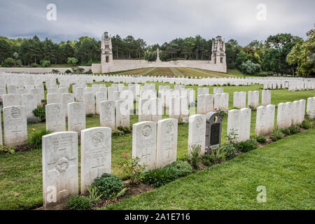 Etaples Ersten Weltkrieg Soldatenfriedhof in Etaples auf der nördlichen französischen Küste, der größten britischen Friedhof in Frankreich mit über 11.000 Bestattungen Stockfoto