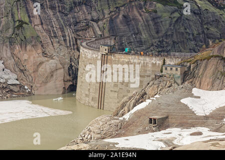 Eingehende Sturm am See Grimsel Dam Stockfoto