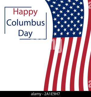 Happy Columbus Tag in Amerika. Flaggen auf weißem Hintergrund Stock Vektor