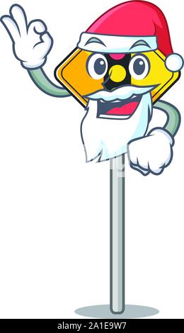 Santa Ampel geradeaus auf der Straße Zeichen Stock Vektor