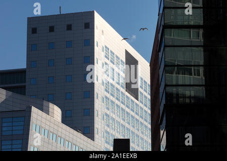 Den Haag - Fassade der ehemaligen ICC (International Criminal Court) in der Binckhorst Bereich. Stockfoto