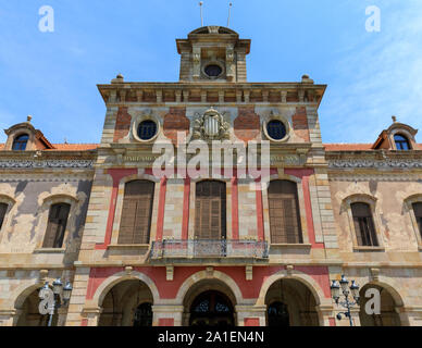 Vorderansicht, Parlament de Catalunya, das katalanische Parlament, Barcelona, Spanien Stockfoto