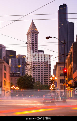 Seattle, Washington, United States - Smith Tower im Pioneer Square District in Downtown Stockfoto