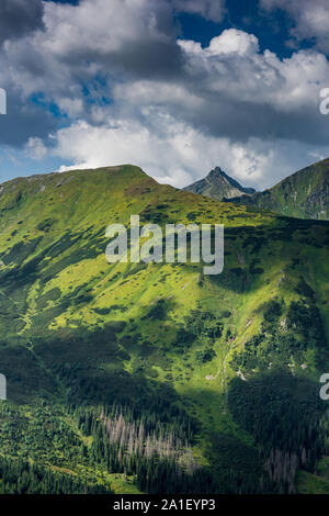 Schöne Aussicht über Hils und Gipfeln in Tatra, Polen. Stockfoto