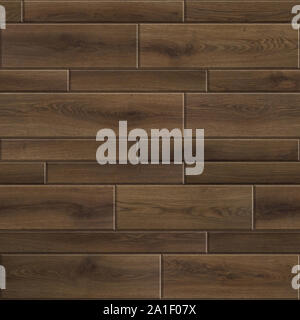 Nahtlose Textur der gestreiften Parkettboden. Hochauflösende Muster von dunklem Holz Stockfoto