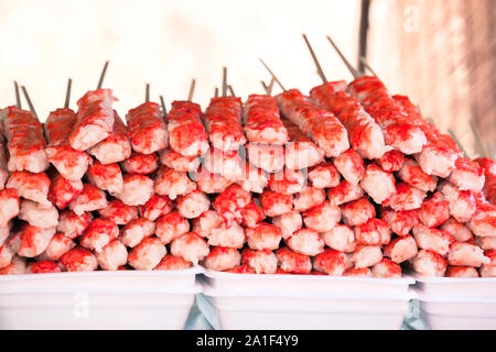 Crab Sticks an Nishiki Markt in Kyoto. Stockfoto