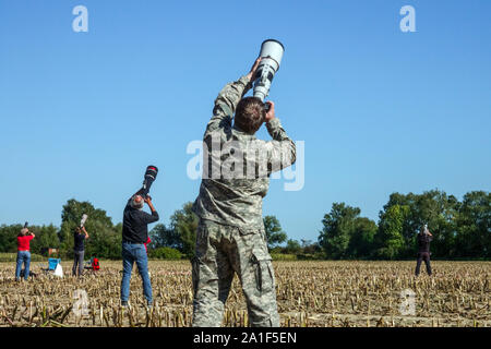 Plane Spotter, Fotografen auf der Airshow Stockfoto