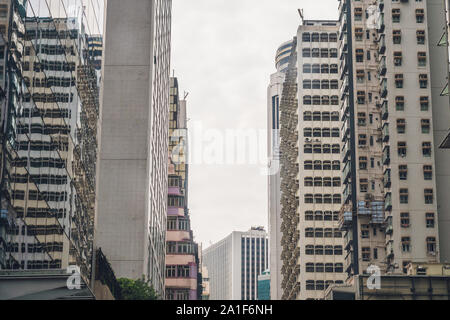 Hongkong - Mai 25, 2017, Getont Bild der modernen Bürogebäude im Zentrum von Hong Kong. Stockfoto