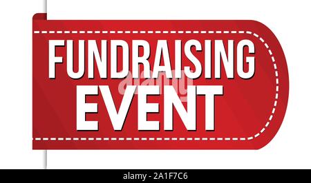 Fundraising event Banner Design auf weißem Hintergrund, Vector Illustration Stock Vektor