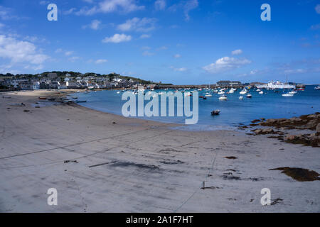 Hugh Town Harbour, die St Mary's, Isles of Scilly, Cornwall, Großbritannien Stockfoto