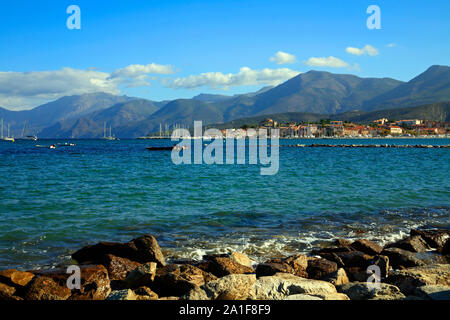 Die Stadt von Saint-Florent in Korsika, Frankreich Stockfoto
