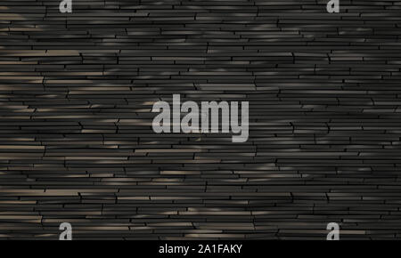 Viele schwarze Wand der polnischen Steinen. 3D-Rendering Stockfoto