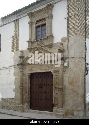 CASA DEL VOR O GESELL - PORTADA RENACENTISTA. Lage: CASA DEL VOR O GESELL. Almagro. CIUDAD REAL. Spanien. Stockfoto