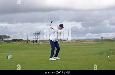 St Andrews, Großbritannien. 26 Sep, 2019. Wladimir Klitschko während der ersten Runde der Alfred Dunhill Links Championship, Golfturnier der European Tour in St Andrews, Schottland Kredit: ESPA/Alamy leben Nachrichten Stockfoto