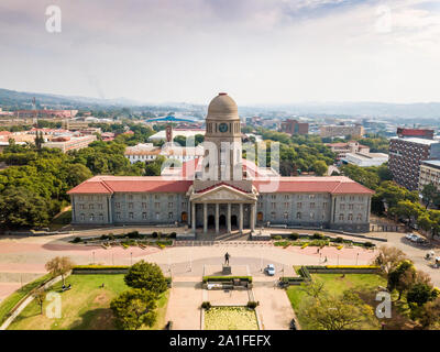 Luftaufnahme von Tshwane Rathaus im Herzen von Pretoria, der Hauptstadt von Südafrika Stockfoto