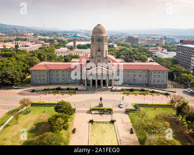 Luftaufnahme von Tshwane Rathaus im Herzen von Pretoria, der Hauptstadt von Südafrika Stockfoto