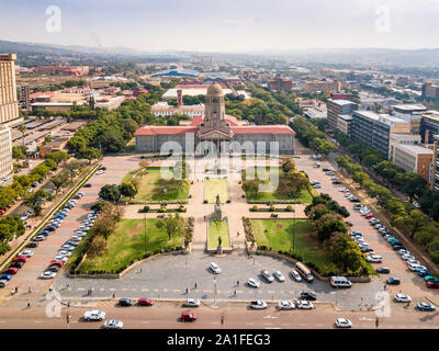 Luftaufnahme von Tshwane Rathaus im Herzen von Pretoria, der Hauptstadt von Südafrika Stockfoto