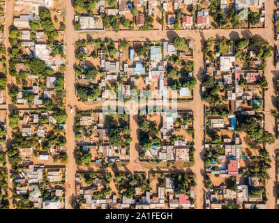 Luftaufnahme von Matola, Vorort von Maputo, der Hauptstadt von Mosambik, Afrika Stockfoto