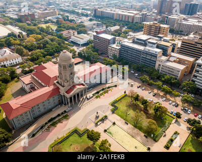 Luftaufnahme von Tshwane Rathaus im Herzen von Pretoria, der Hauptstadt von Südafrika Stockfoto