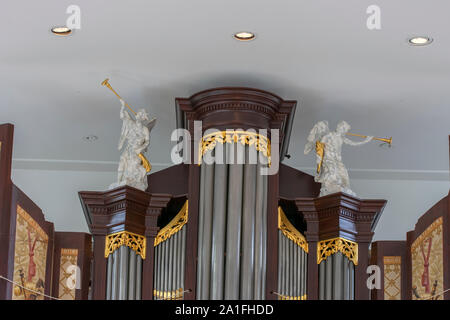 Detail einer Orgel im Hermitage Museum in Amsterdam Die Niederlande 2019 Stockfoto