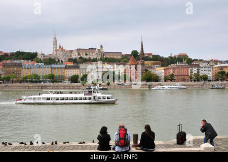 Buda Pest aus gesehen. Budapest, Ungarn Stockfoto