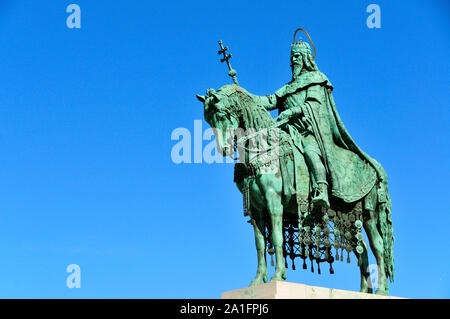 King Stephen (Istvan) der erste König von Ungarn (11. Jahrhundert). Varhegy, Castle Hill. Budapest, Ungarn Stockfoto