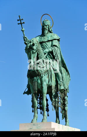 King Stephen (Istvan) der erste König von Ungarn (11. Jahrhundert). Varhegy, Castle Hill. Budapest, Ungarn Stockfoto