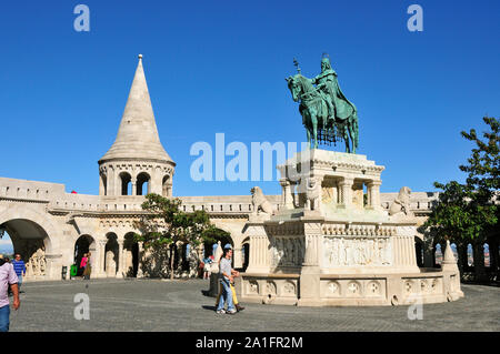 King Stephen (Istvan) der erste König von Ungarn (11. Jahrhundert). Varhegy, Castle Hill. Budapest, Ungarn Stockfoto