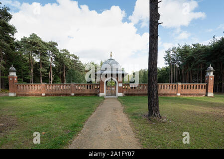 Woking muslimischen Begräbnisstätte und Frieden Garten, historischen Soldatenfriedhof in Surrey, Großbritannien Stockfoto