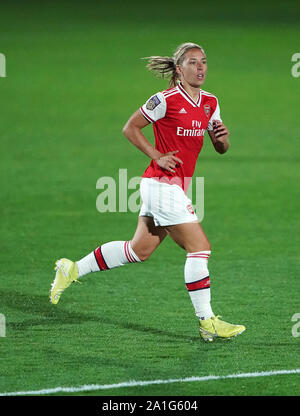 Von Arsenal Jordanien Nobbes während der UEFA Champions League Spiel Wiese Park, London. Stockfoto