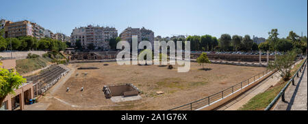 Thessaloniki-Greece, 17. September 2019: historische alte Basar, Agora und Stadt Ruinen aus der römischen Epoche. Panoramablick auf das Bild. Stockfoto