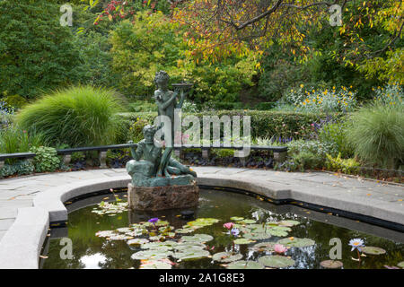 Burnett Brunnen in den Wintergarten, Central Park, New York, USA Stockfoto