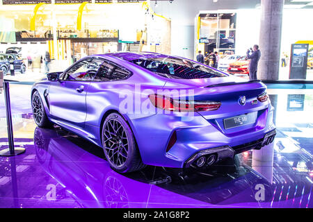 Frankfurt am Main, Deutschland, 19.09.2019: BMW der 8-Serie M 8 Wettbewerb xDrive auf der IAA, 8-Klasse Coupé Sportwagen von BMW hergestellt und in den Verkehr gebracht Stockfoto
