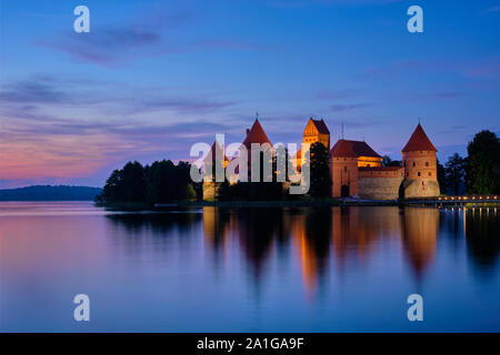 Trakai Burg Insel im See Galve, Litauen Stockfoto