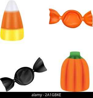 Halloween Süßigkeiten candy Corn butter Erdnüsse abd Kürbis candy Stock Vektor