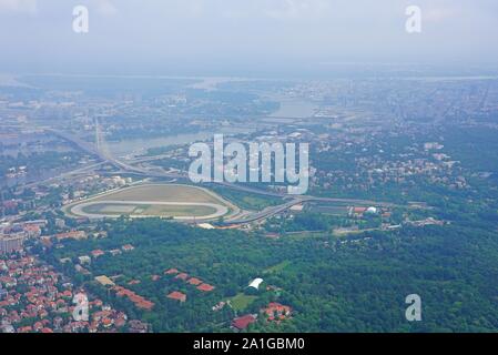 Belgrad, SERBIEN-17 Jun 2019 - Luftbild Querformat der Belgrad, die Hauptstadt Serbiens. Stockfoto