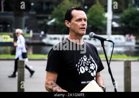 26. März 2017: März für Wassertiere Protestmarsch in Melbourne, Victoria, Australien Stockfoto