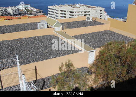3 tier Dachkonstruktion, vor und nach, Acantilados de Los Gigantes, North Shore, Teneriffa, Kanarische Inseln, Spanien 2019 Stockfoto