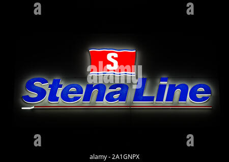 Göteborg, Schweden. 20 Sep, 2019. Stena Line Logo in Göteborg gesehen. Credit: Karol Serewis/SOPA Images/ZUMA Draht/Alamy leben Nachrichten Stockfoto