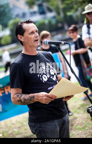 26. März 2017: März für Wassertiere Protestmarsch in Melbourne, Victoria, Australien Stockfoto