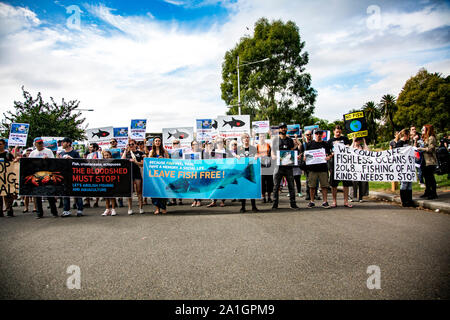 26. März 2017: März für Wassertiere Protestmarsch in Melbourne, Victoria, Australien Stockfoto