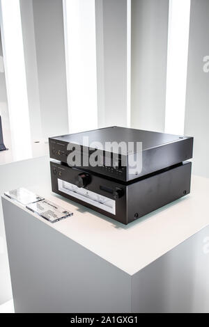 Technics Home Entertainment, Sound-Lautsprecher, Audiosteuerung, leistungsstarker Verstärker, Lautsprecher auf der Technics-Messe auf der Global Innovations Show IFA 2019 Stockfoto