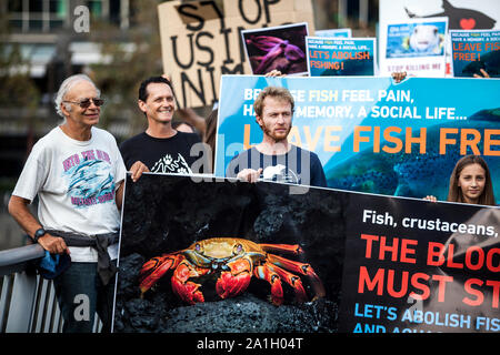 26. März 2017: März für Wassertiere Protestmarsch in Melbourne, Victoria, Australien Stockfoto