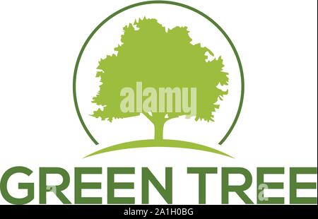 Baum logo Vorlage. Natur Icon Design-Vektor, Baum Symbol Konzept einer stilisierten Baum mit Blättern, Oaktree logo Illustration. Stock Vektor