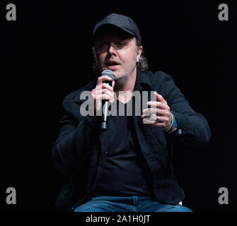 New York, NY - 26. September 2019: Lars Ulrich besucht Pressekonferenz für Globale Bürger & Teneo Enthüllung Kampagne Pläne und 2020 Dachhimmeln in St. Ann's Warehouse Stockfoto