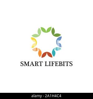 Gesundheit Logo Design Inspiration Vektor. Smart Leben bits-Vektor Stock Vektor