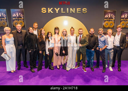 Die Premiere der Netflix-Serie kylines' im Henninger-Turm. Frankfurt, 25.09.2019 Stockfoto