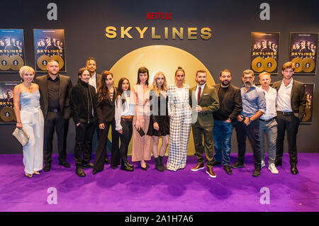 Die Premiere der Netflix-Serie kylines' im Henninger-Turm. Frankfurt, 25.09.2019 Stockfoto