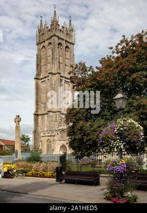 Kirche des Hl. Johannes des Täufers an der Stadt von Glastonbury, Somerset UK Stockfoto