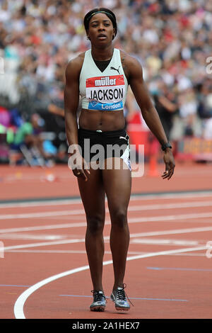 Shericka Jackson von Jamaika in die 400 Meter der Frauen an der Muller Geburtstag Spiele in London 2019 Stockfoto